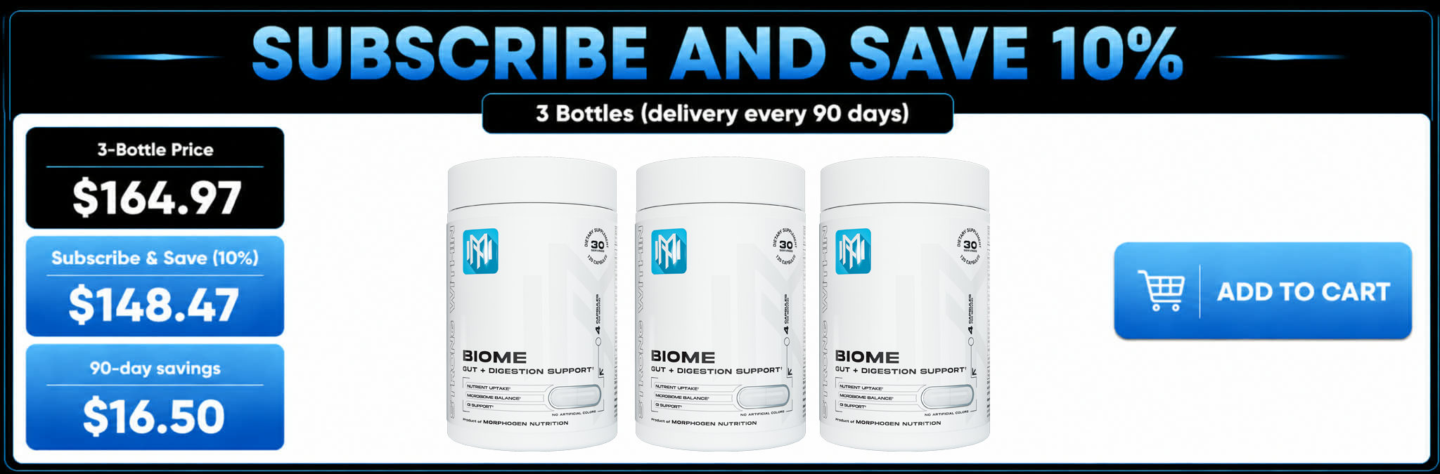 BIOME: GUT + DIGESTION SUPPORT promo